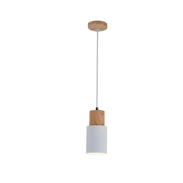 Modern Nordic Pendant Light with Wood Trim