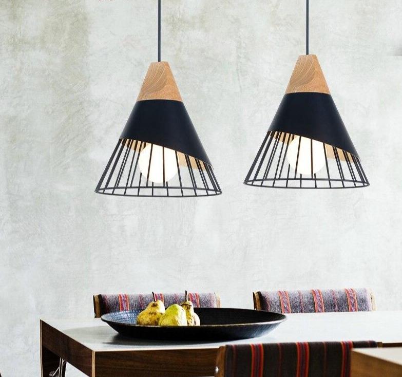 Contemporary Pendant Lamp with Iron Shade – E27 Base