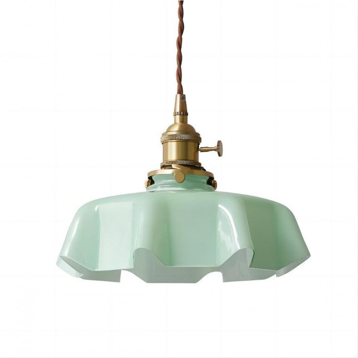 Cream Flower Pendant Light | Vintage Glass Shade