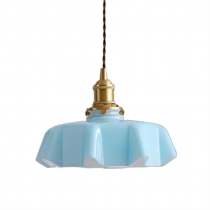 Cream Flower Pendant Light | Vintage Glass Shade