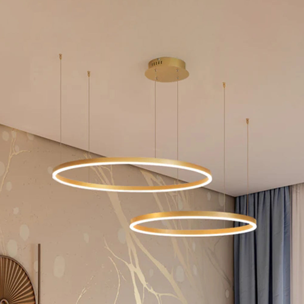 Indoor Metal Pendant Lamp – Sleek Tir-Circle Design with Adjustable Cord