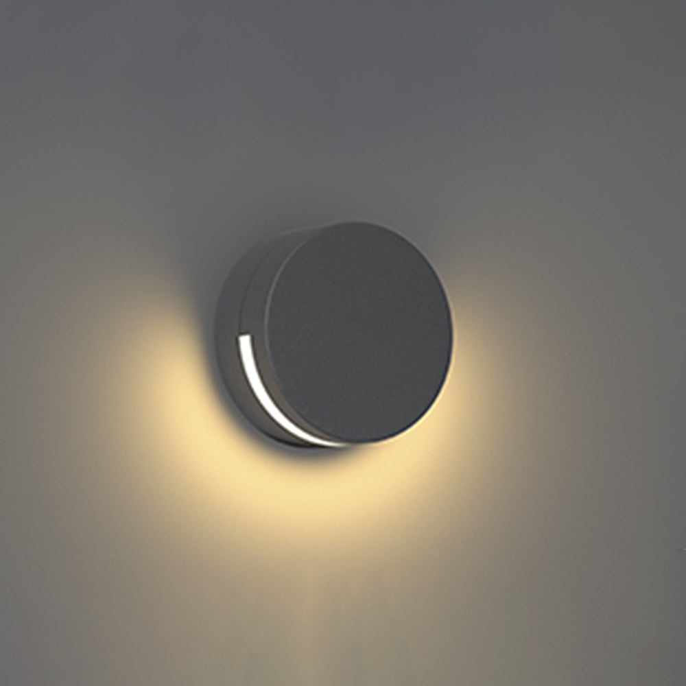 Contemporary Round Glass Outdoor Wall Lamp