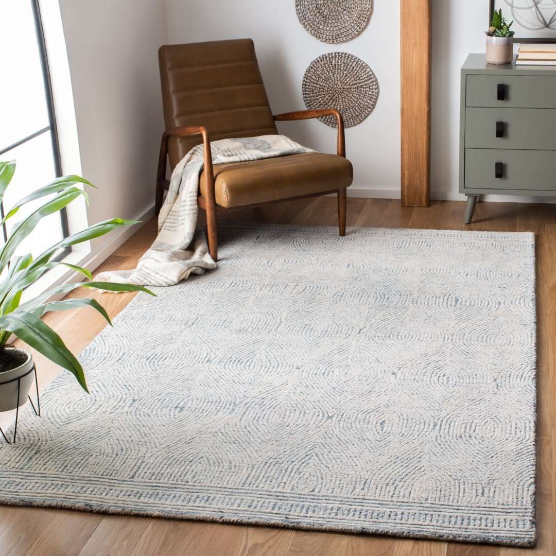 Living Room Floor Rug - Tufted with Minimalist Pattern