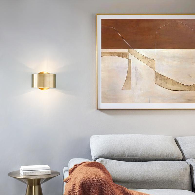 Brushed Brass Mid-Century Wall Lamp – Single Light Fixture