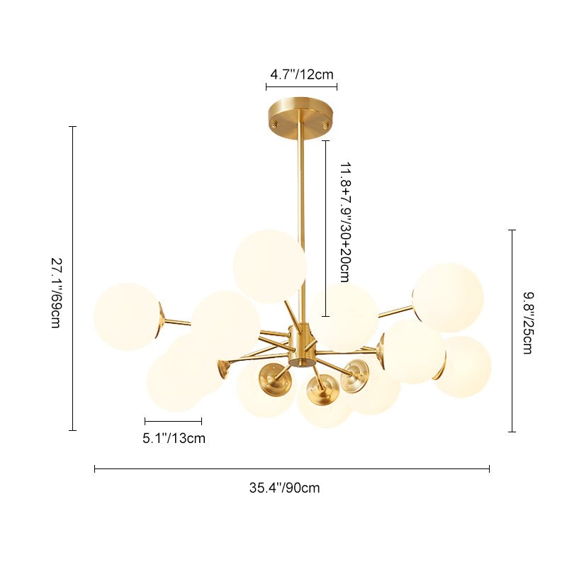 Mid-Century Globe Chandelier – 6/8/12 Lights - Atelier Dubois Paris