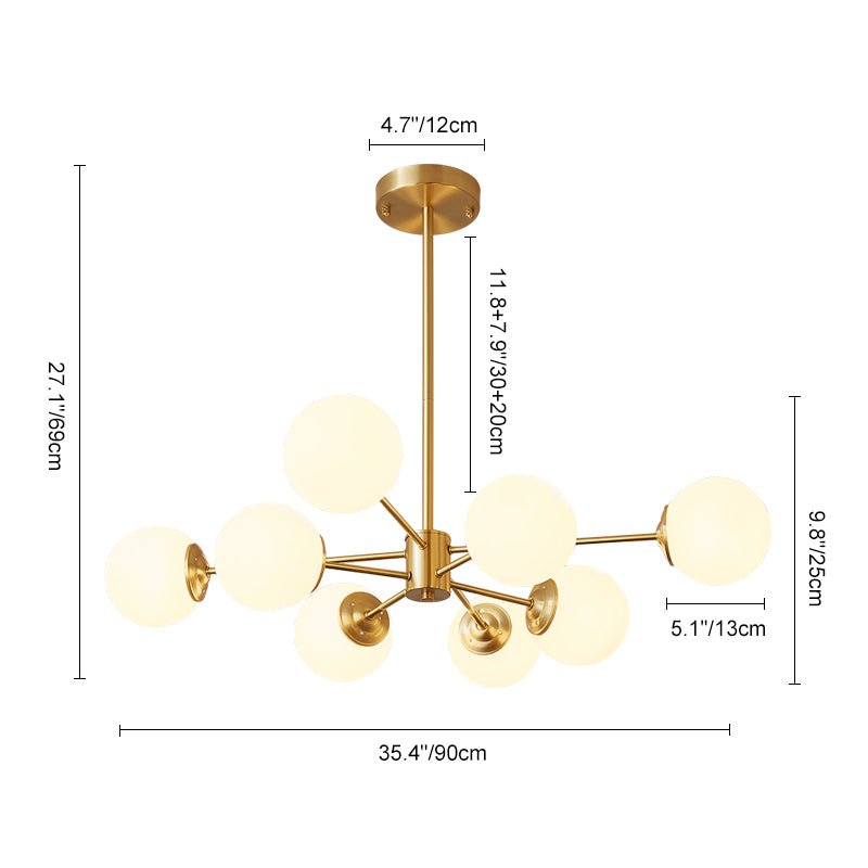 Mid-Century Globe Chandelier – 6/8/12 Lights - Atelier Dubois Paris