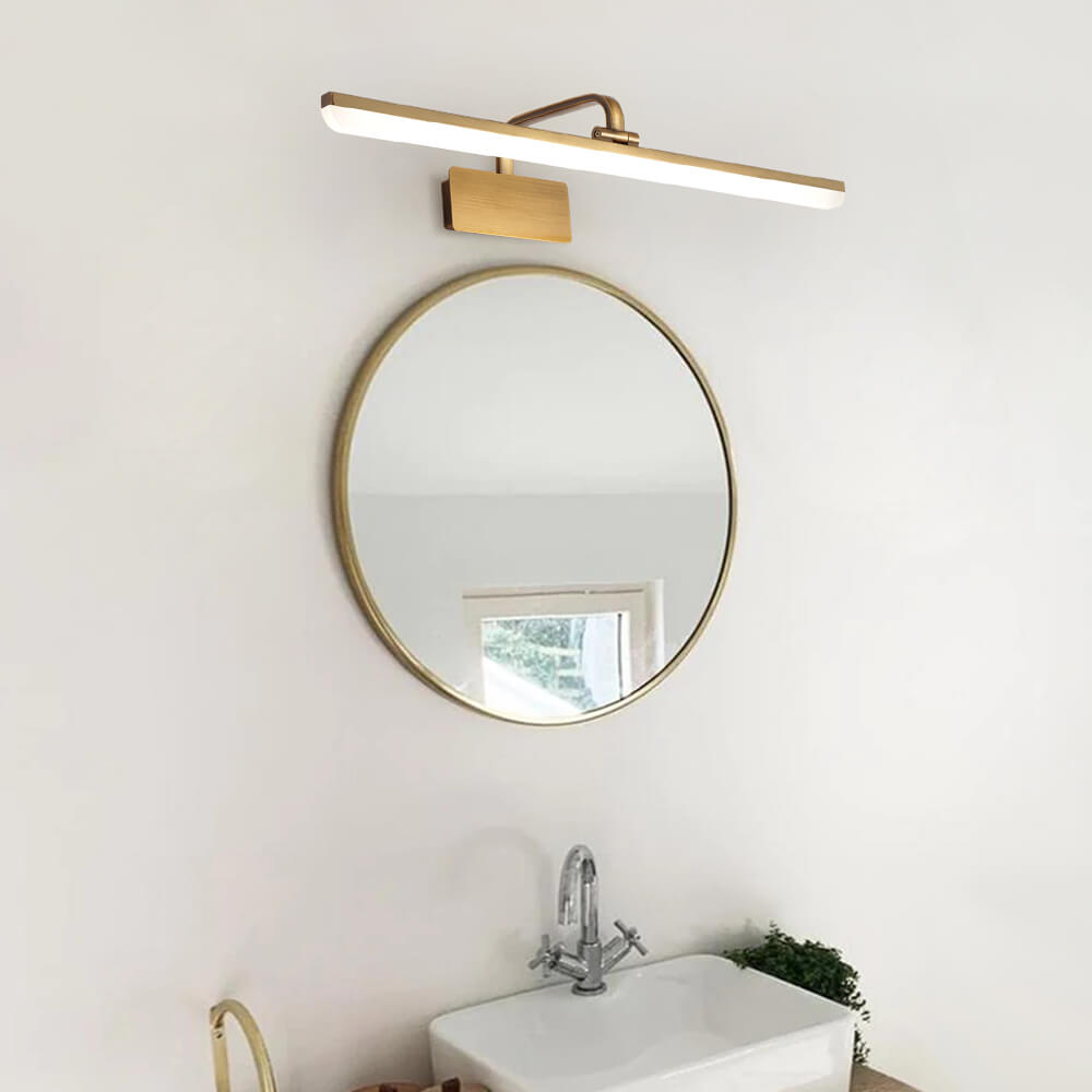 Modern LED Vanity Light Fixture | Satin Gold Bathroom Wall Light