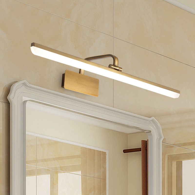 Modern LED Vanity Light Fixture | Satin Gold Bathroom Wall Light