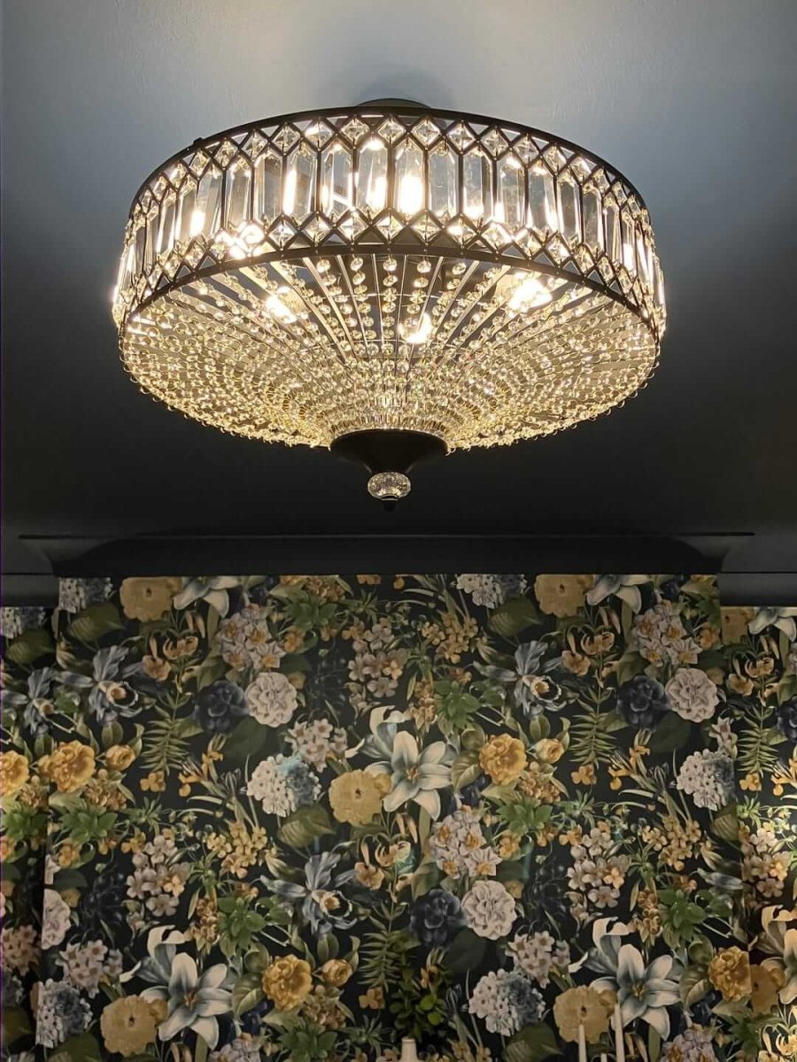 Elegant Crystal Drum Flush Mount - Atelier Dubois Paris