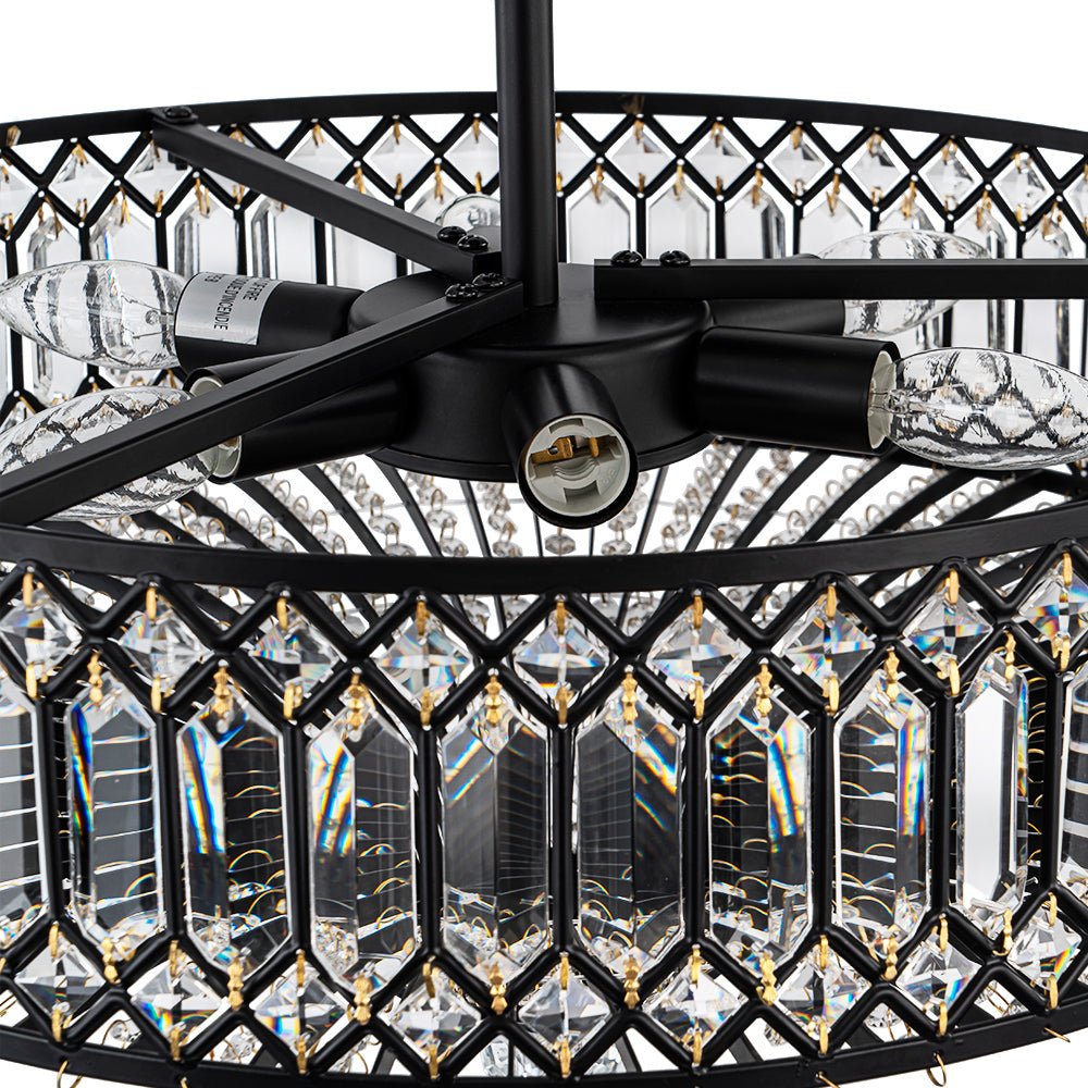 Elegant Crystal Drum Flush Mount - Atelier Dubois Paris