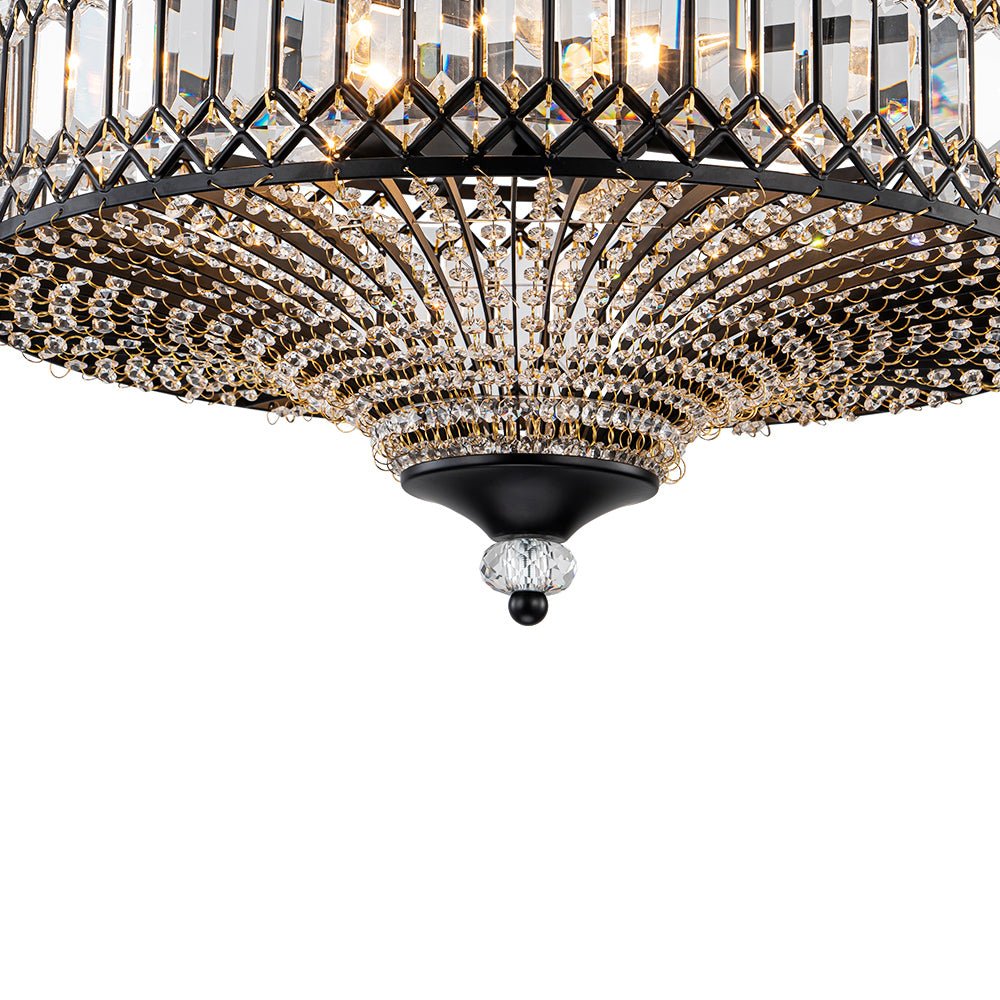 Elegant Crystal Drum Flush Mount - Atelier Dubois Paris