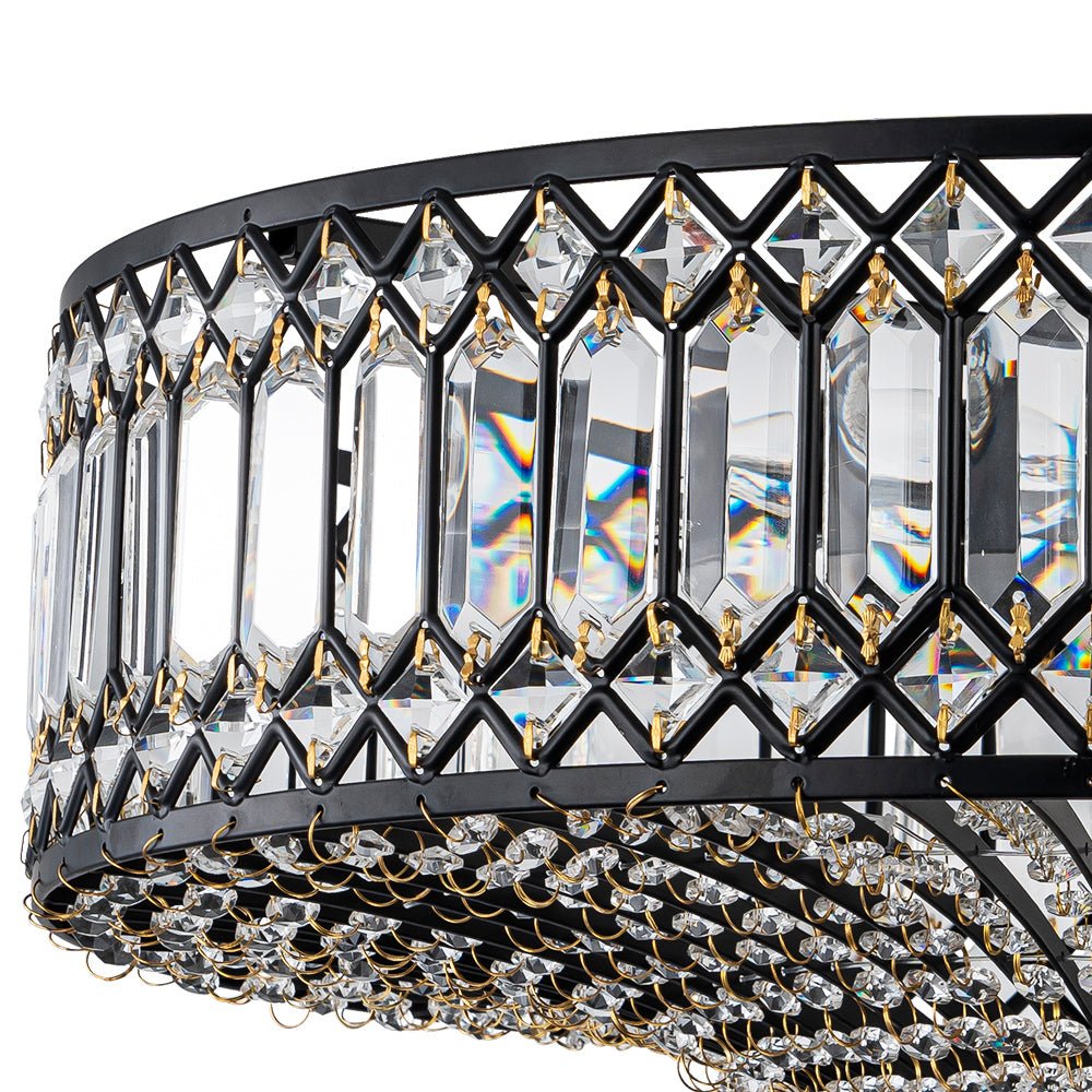 Elegant Crystal Drum Flush Mount - Atelier Dubois Paris