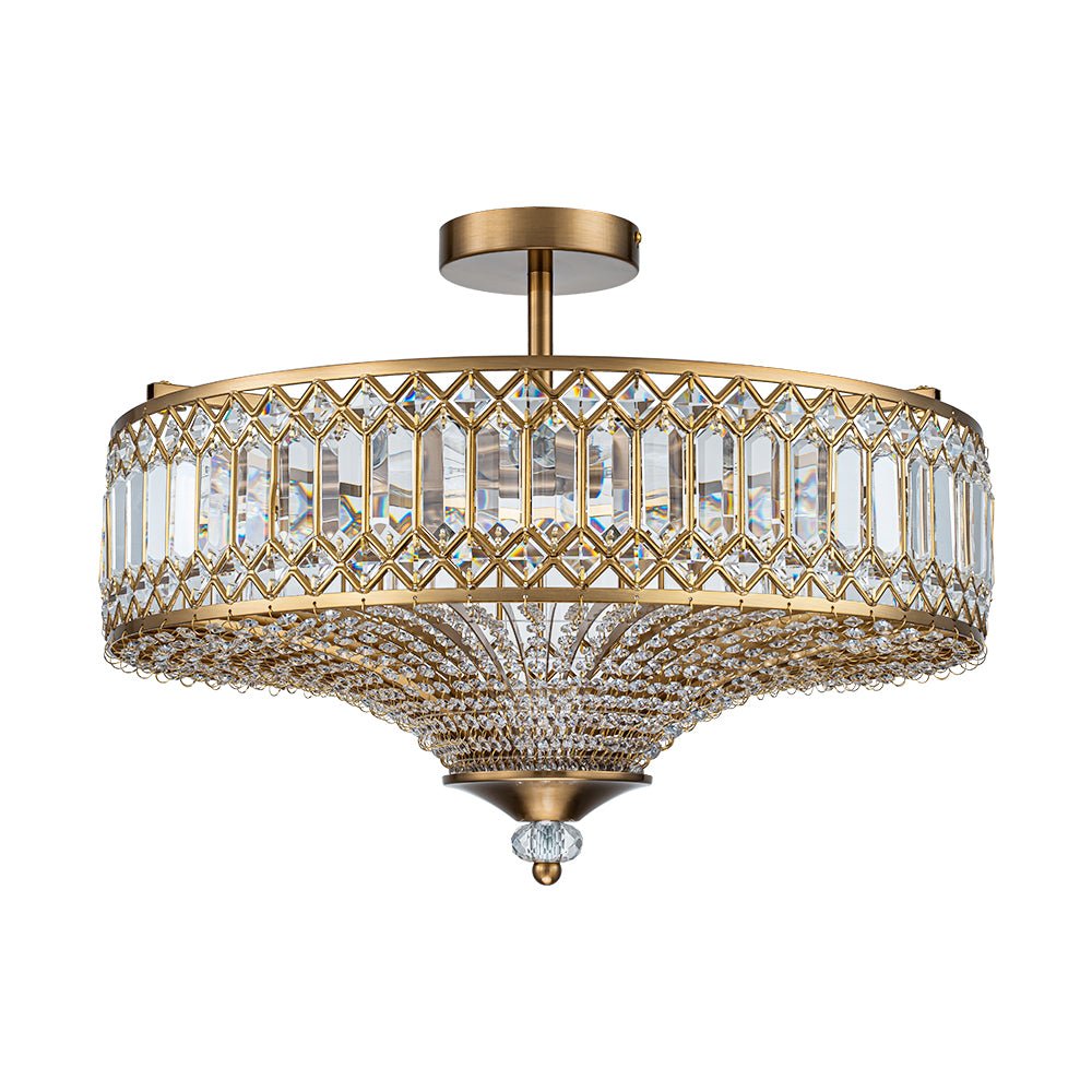 Elegant Crystal Drum Flush Mount - Atelier Dubois Paris