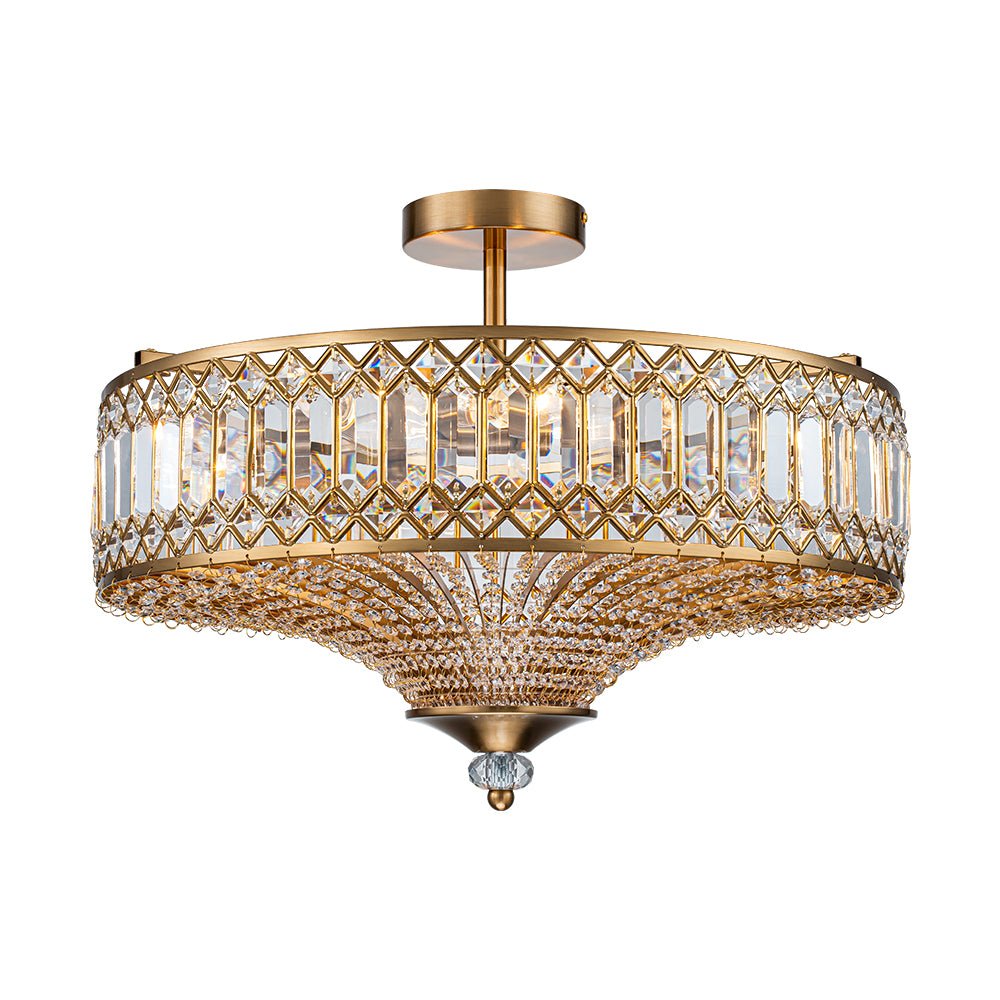 Elegant Crystal Drum Flush Mount - Atelier Dubois Paris