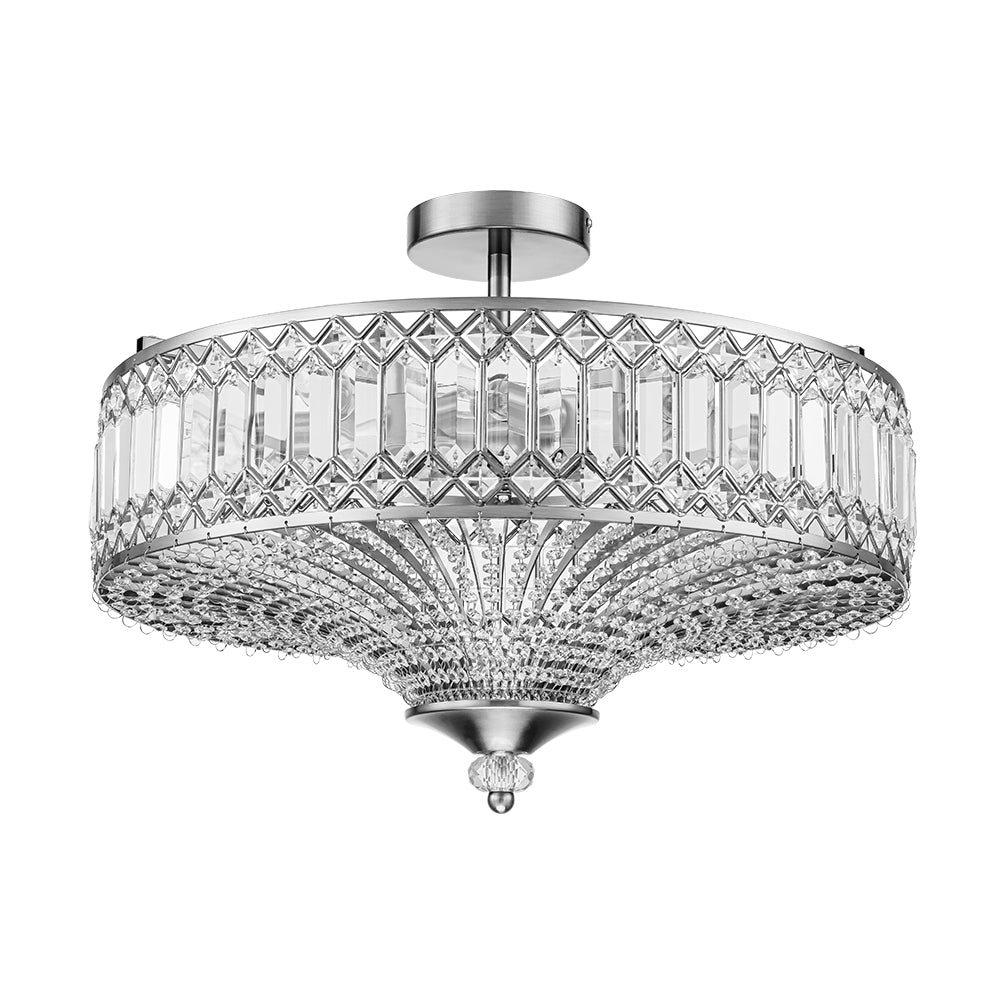 Elegant Crystal Drum Flush Mount - Atelier Dubois Paris