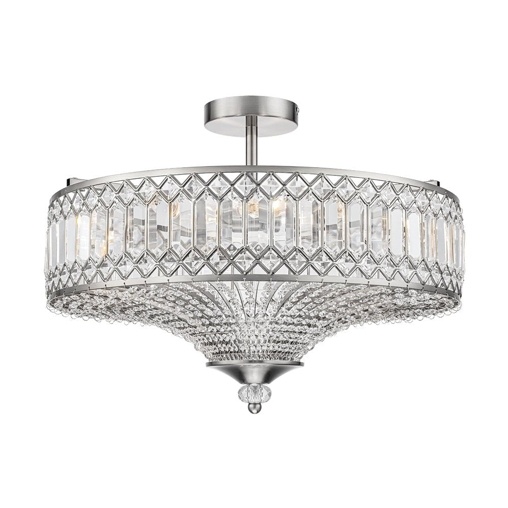 Elegant Crystal Drum Flush Mount - Atelier Dubois Paris