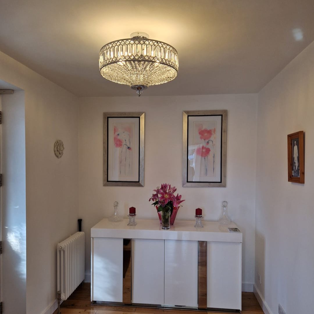 Elegant Crystal Drum Flush Mount - Atelier Dubois Paris