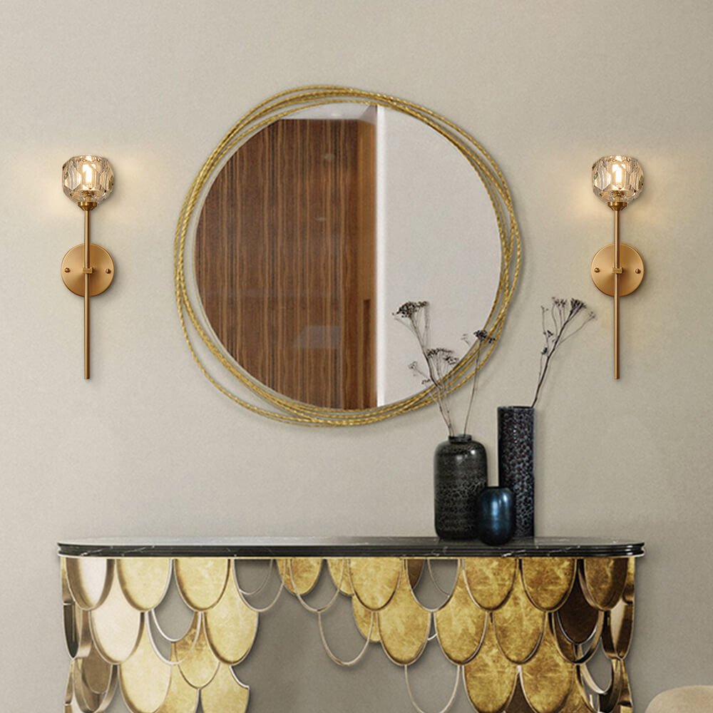 Crystal Shade Wall Lamp – Sleek Needle Design Light Fixture