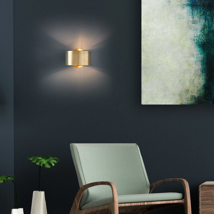 Brushed Brass Mid-Century Wall Lamp – Single Light Fixture