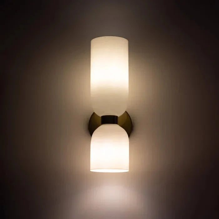 Modern Glass Wall Lamp with Dual LED Heads