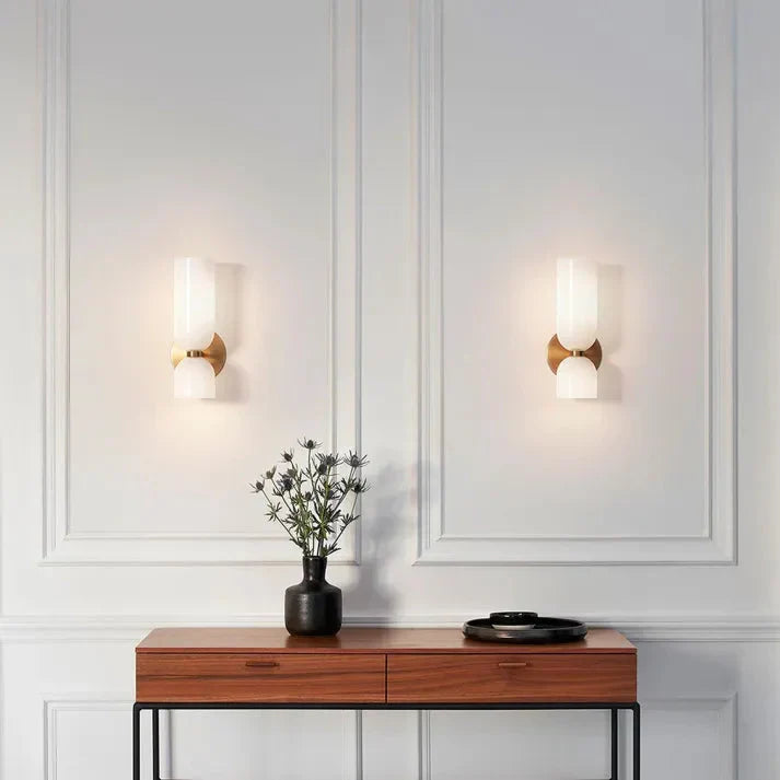 Modern Glass Wall Lamp with Dual LED Heads