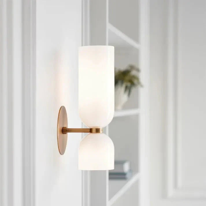 Modern Glass Wall Lamp with Dual LED Heads