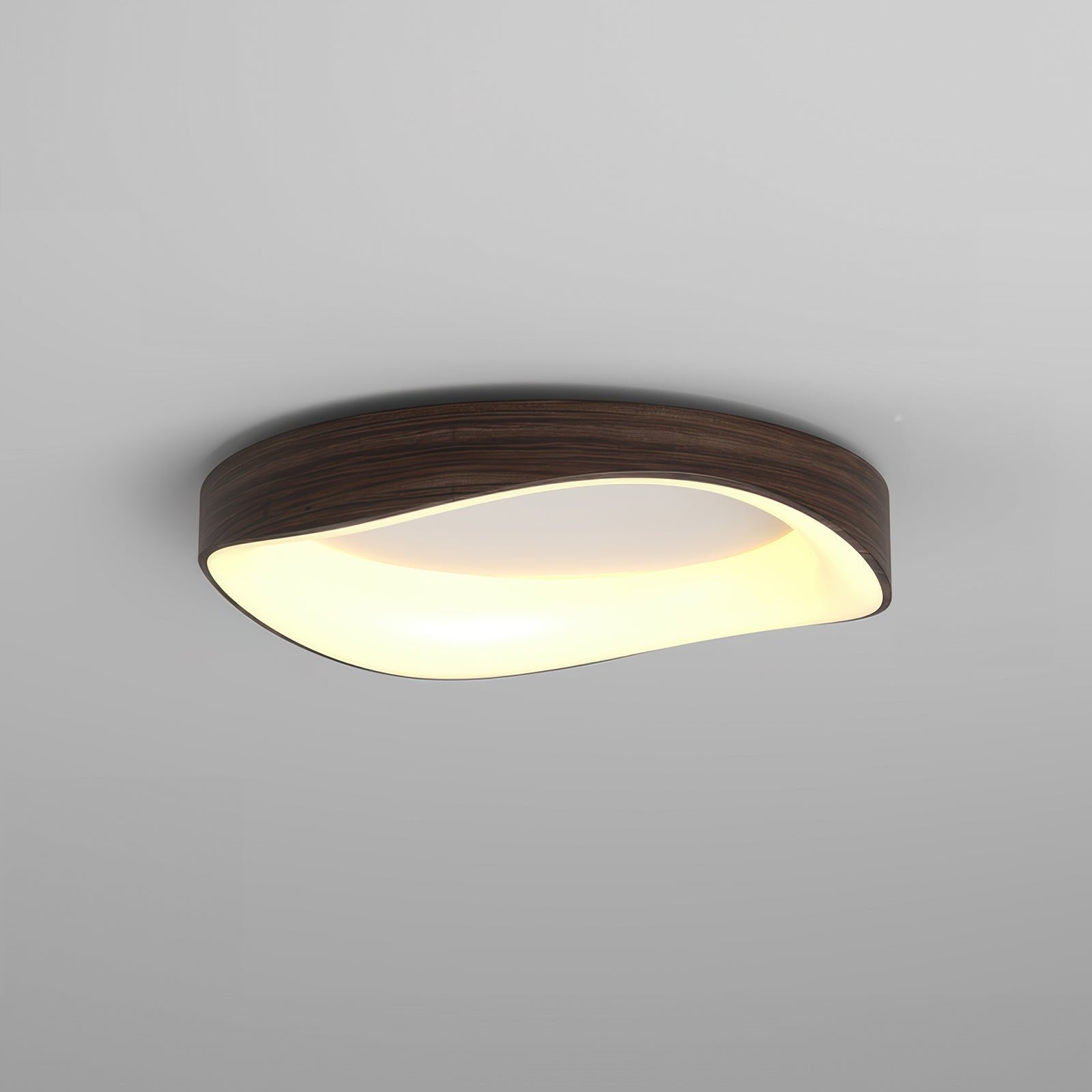 Warm-Toned Wood Grain Ceiling Light