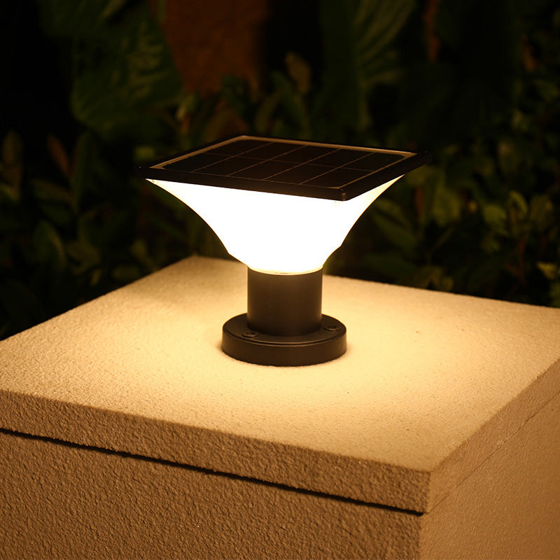 Solar Pillar Lamp with Weather-Resistant Construction